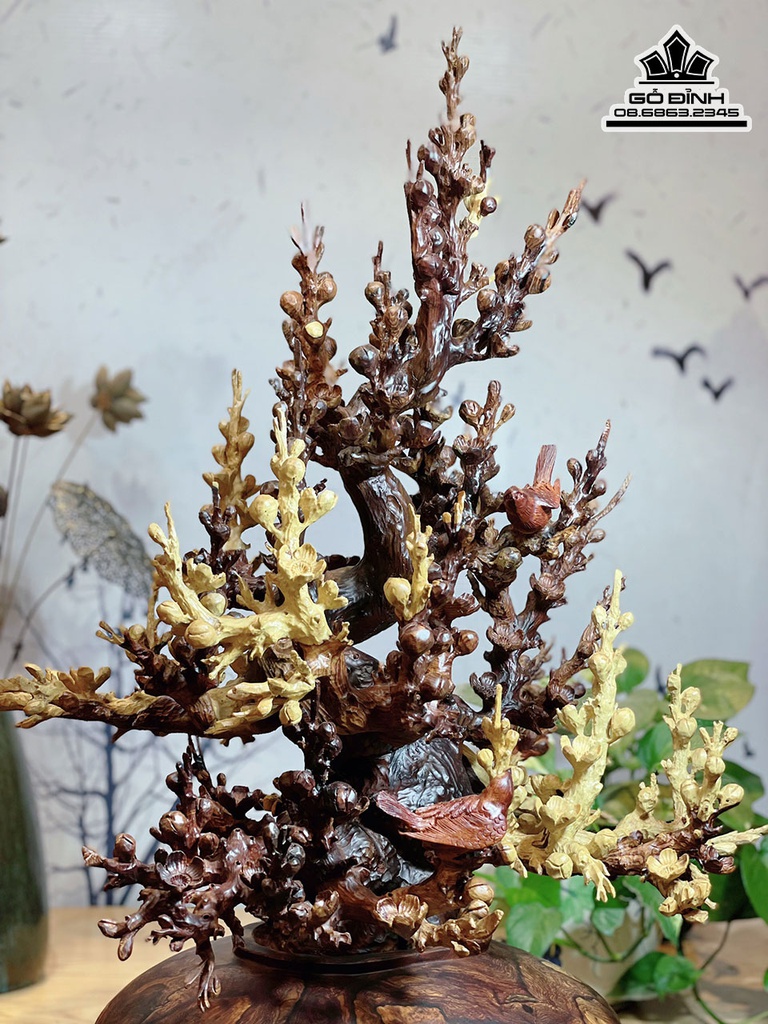 Bình Bông Mai Điểu Gỗ Cẩm Cao 100 Ngang 50 Sâu 45 (cm)6