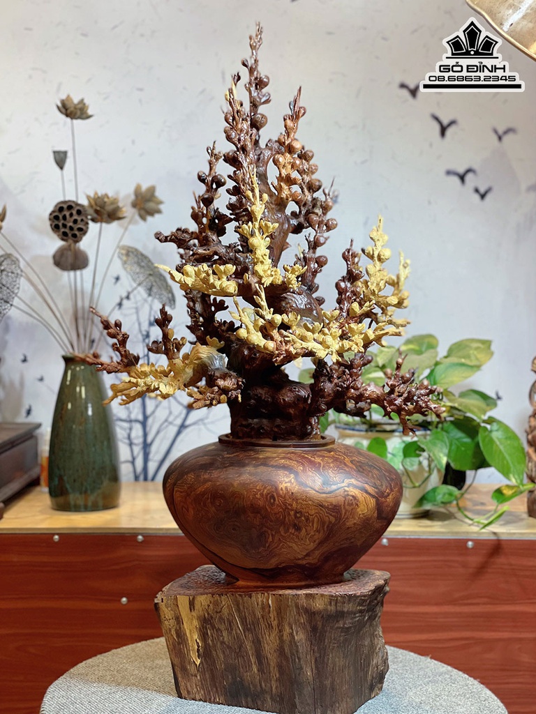 Bình Bông Mai Điểu Gỗ Cẩm Cao 100 Ngang 50 Sâu 45 (cm)7