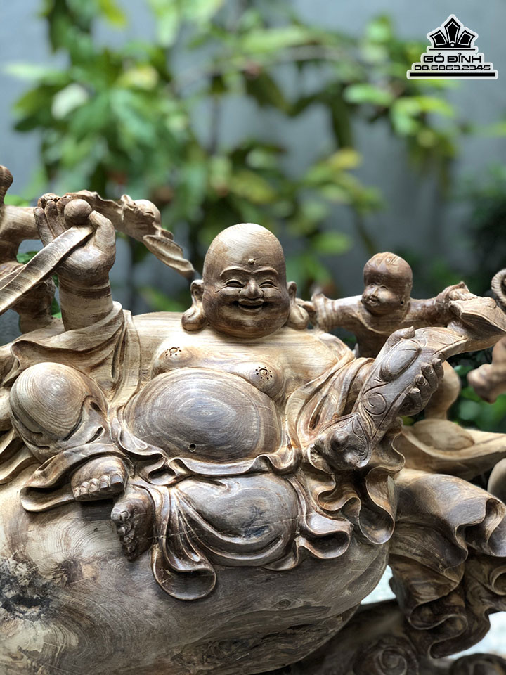 Tượng Phật Di Lặc Gỗ Ngọc Am Cao 42 Ngang 78 Sâu 20 (cm) 2