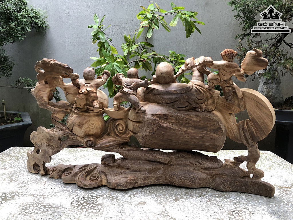 Tượng Phật Di Lặc Gỗ Ngọc Am Cao 42 Ngang 78 Sâu 20 (cm)3