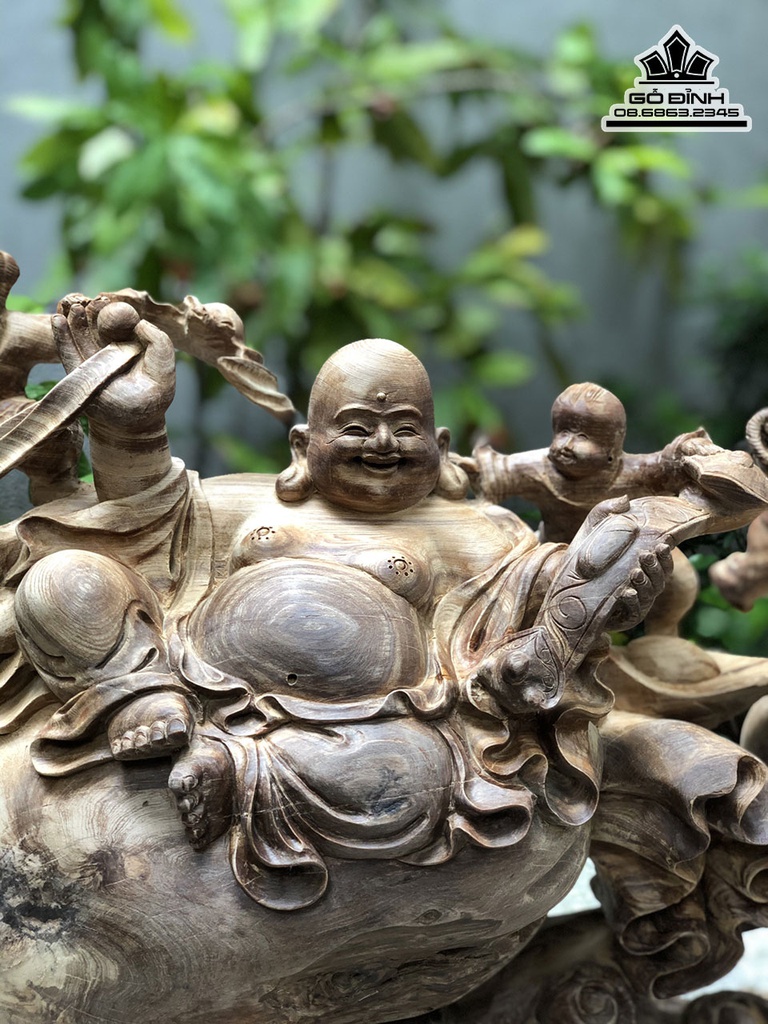 Tượng Phật Di Lặc Gỗ Ngọc Am Cao 42 Ngang 78 Sâu 20 (cm)4