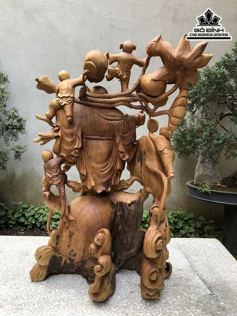 Tượng Phật Di Lặc Gỗ Xá Xị Cao 85 Ngang 55 Sâu 36 (cm) 2