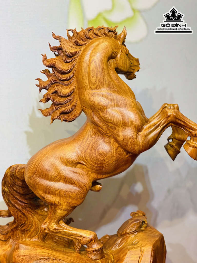 Tượng Ngựa Nhất Mã Gỗ Hương Cao 77 Ngang 60 Sâu 35 (cm) 0