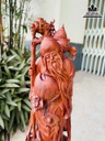 Tượng Ông Thọ Gỗ Sữa Cao 42 Ngang 21 Sâu 11 Cả Kỷ 58 (cm) 1