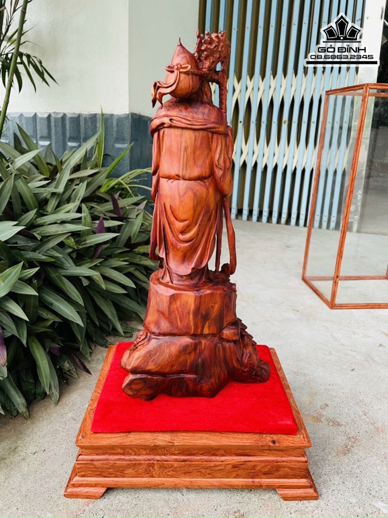Tượng Ông Thọ Gỗ Sữa Cao 42 Ngang 21 Sâu 11 Cả Kỷ 58 (cm) 4