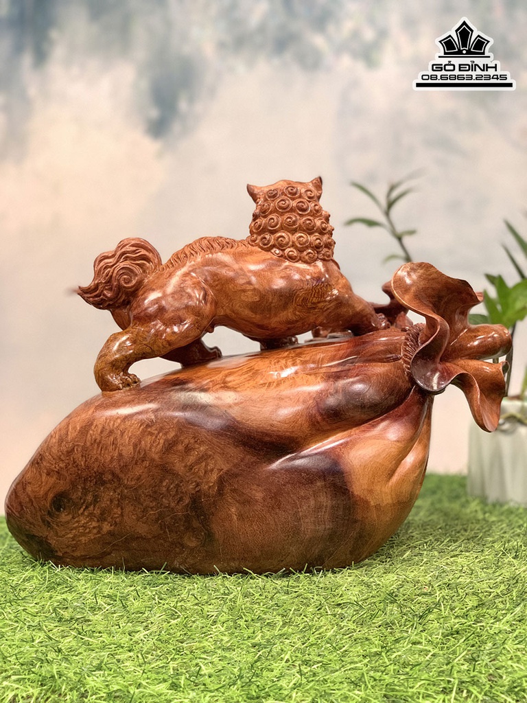 Tượng Nghê Gỗ Nu Hương Cao 28 Ngang 36 Sâu 20 (cm) 1