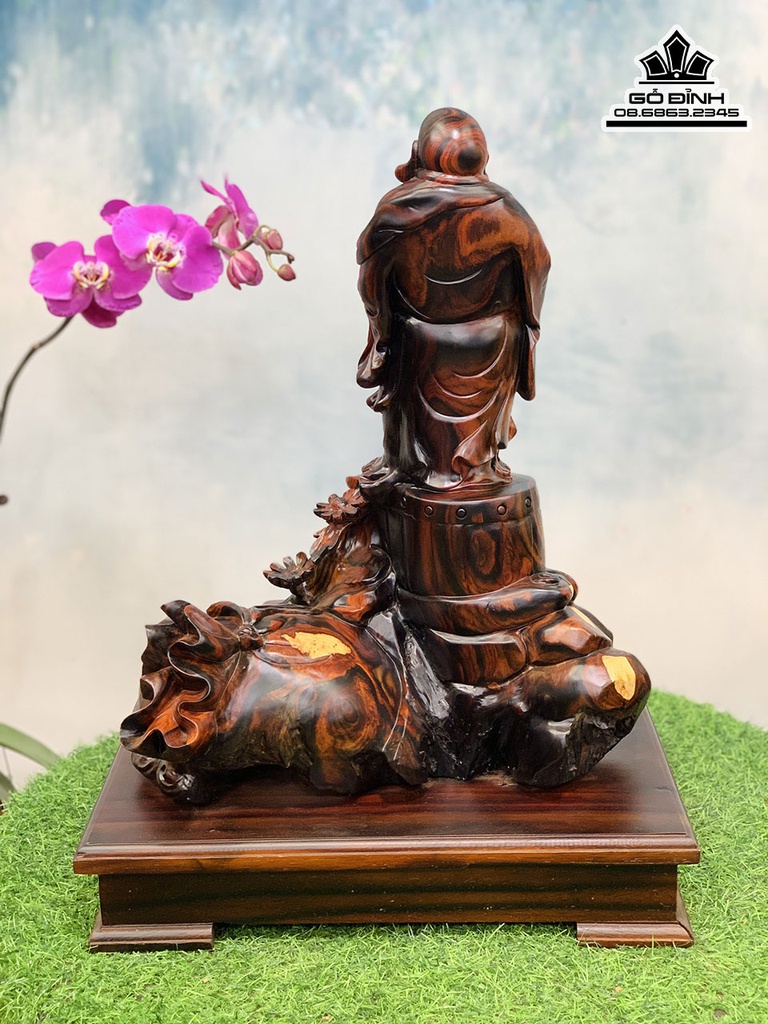 Tượng Phật Di Lặc Đứng Trống Gỗ Trắc Cao 55 Ngang 38 Sâu 32 (cm) 0