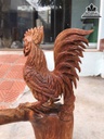 Tượng Gà Trống Gỗ Hương Cao 35 Ngang 18 Sâu 12 (cm) 2