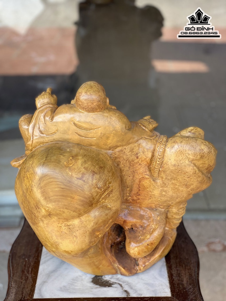 Tượng Phật Di Lặc Gỗ Nu Kháo Cao 38 Ngang 40 Sâu 30 (cm)8