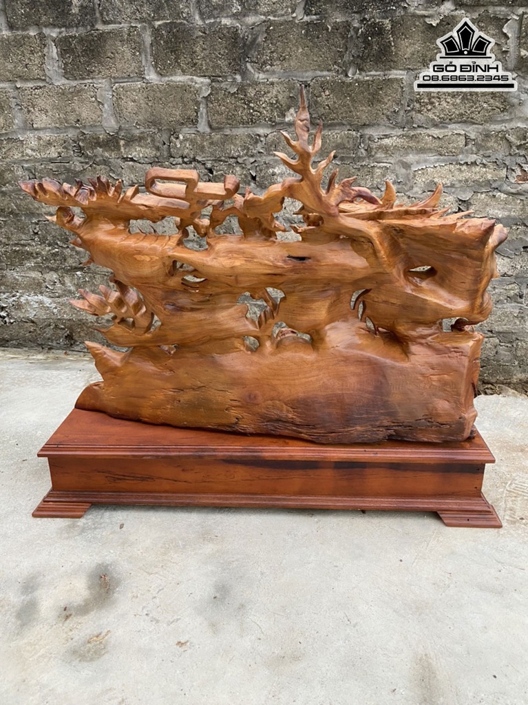 Tượng Rồng (Nhất Long)Gỗ Hương Cao 75 Ngang 86 Sâu 18 (cm) 1