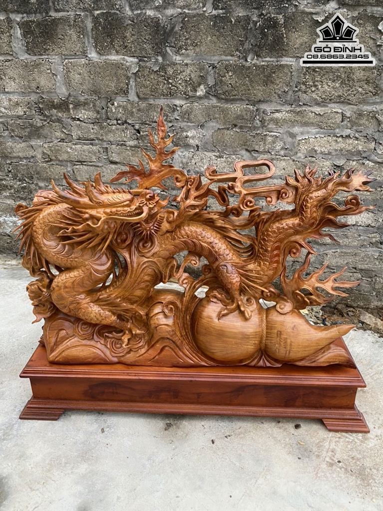 Tượng Rồng (Nhất Long)Gỗ Hương Cao 75 Ngang 86 Sâu 18 (cm) 3