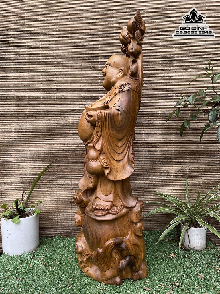 Tượng Phật Di Lặc Gỗ Bách Xanh Cao 66 Ngang 24 Sâu 19 (cm) 0