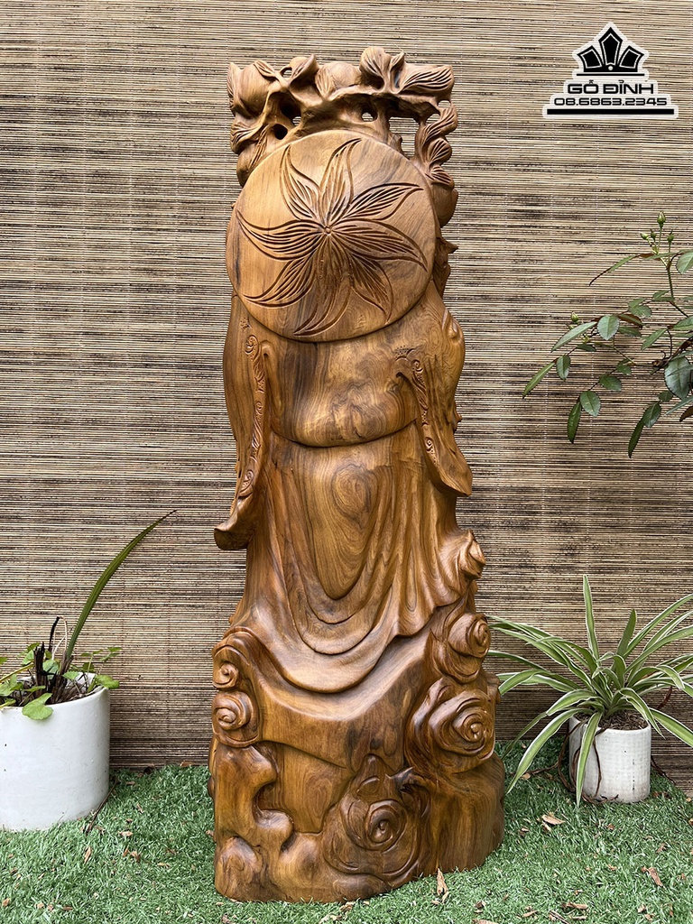 Tượng Phật Di Lặc Gỗ Bách Xanh Cao 66 Ngang 24 Sâu 19 (cm) 1