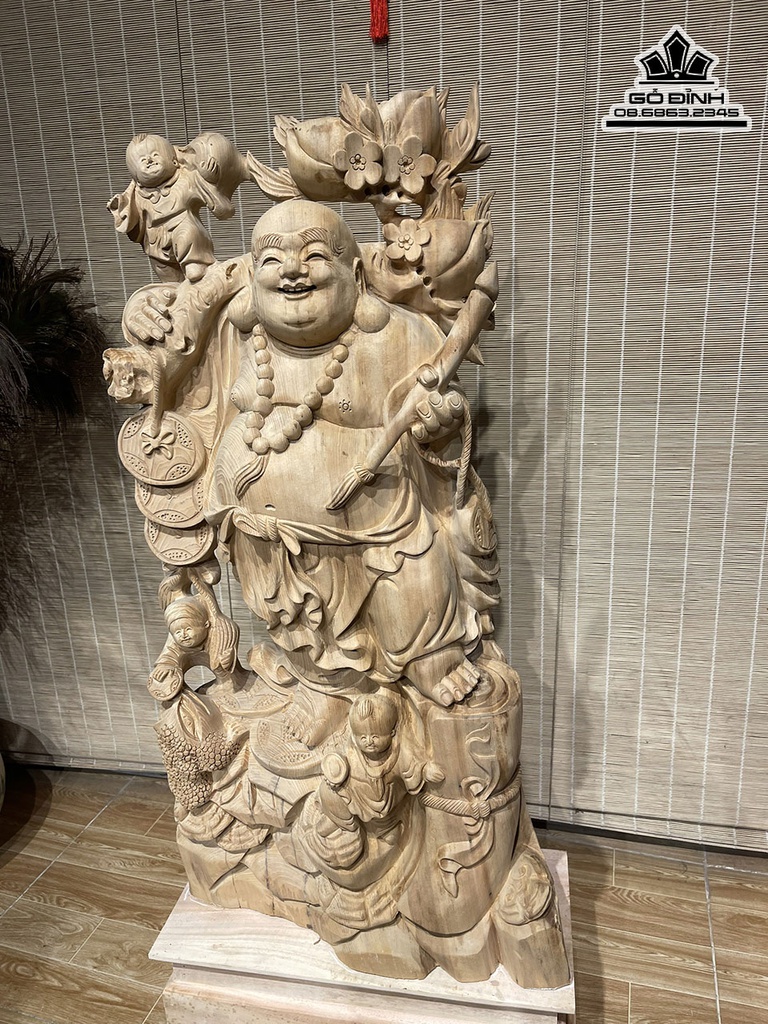 Tượng Phật Di Lặc Gỗ Ngọc Am Cao 85 Ngang 46 Sâu 20 (cm) 0