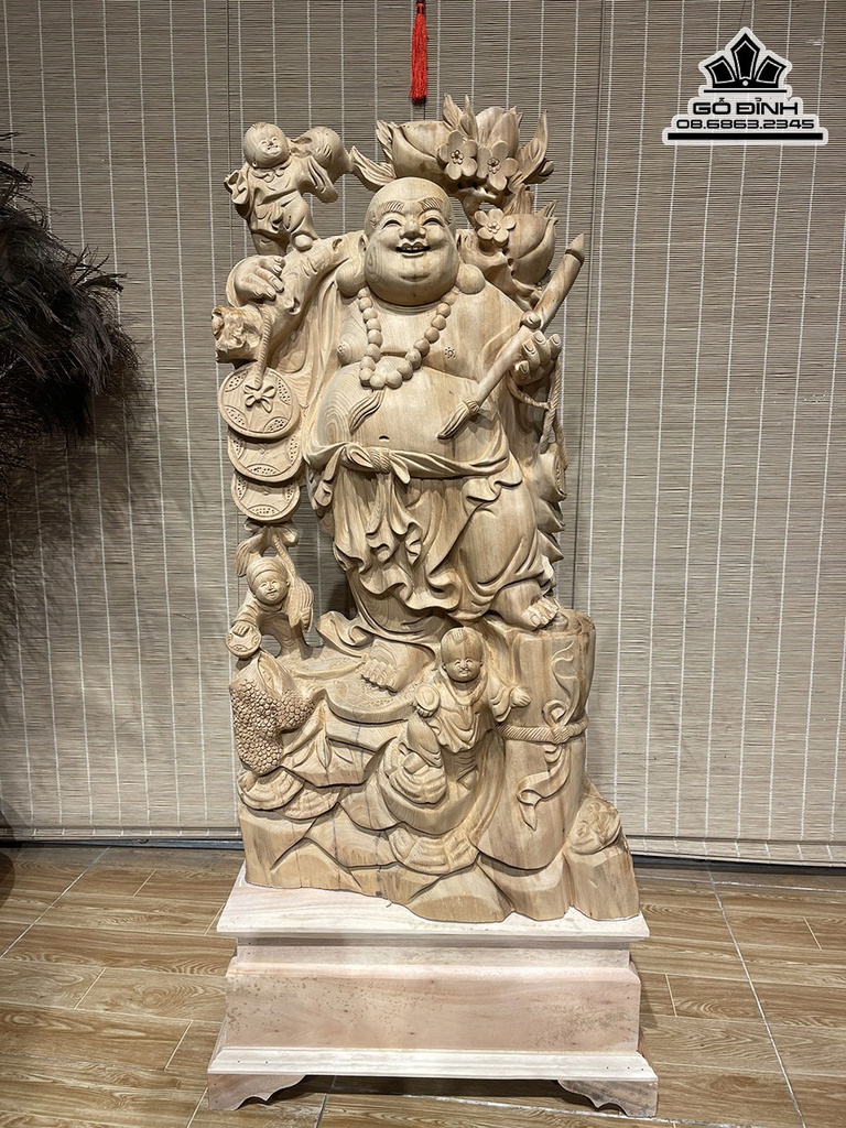 Tượng Phật Di Lặc Gỗ Ngọc Am Cao 85 Ngang 46 Sâu 20 (cm) 1
