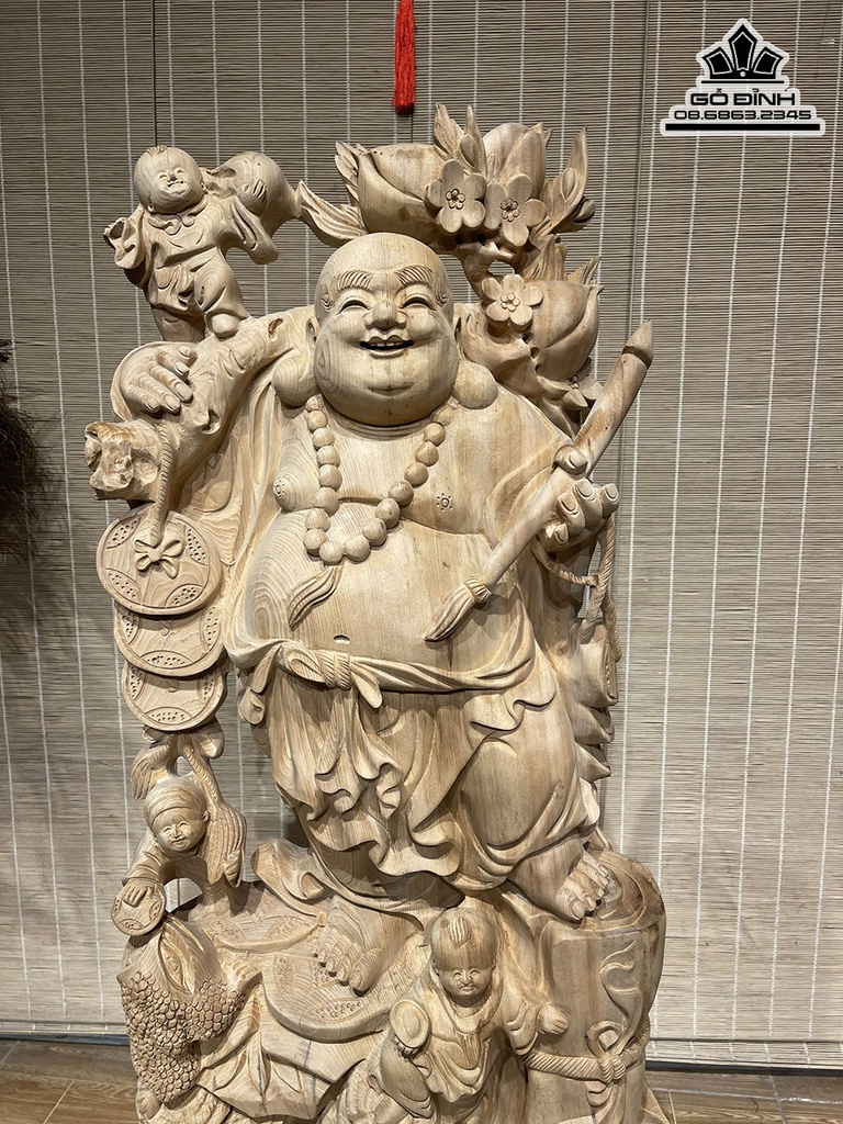 Tượng Phật Di Lặc Gỗ Ngọc Am Cao 85 Ngang 46 Sâu 20 (cm) 2