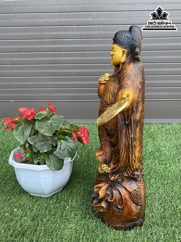Tượng Thần Tài Gỗ Hương Cao 52 Ngang 24 Sâu 15 (cm) 1