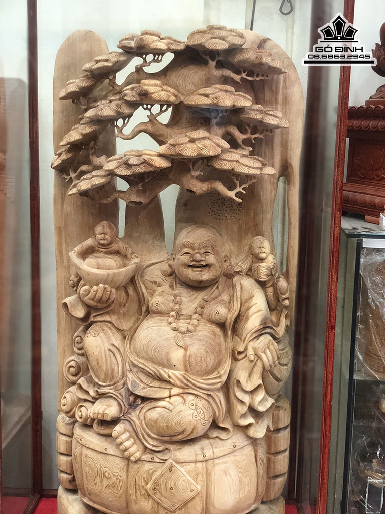 Tượng Phật Di Lặc Gỗ Ngọc Am Cao 95 Ngang 47 Sâu 23 (cm) 0