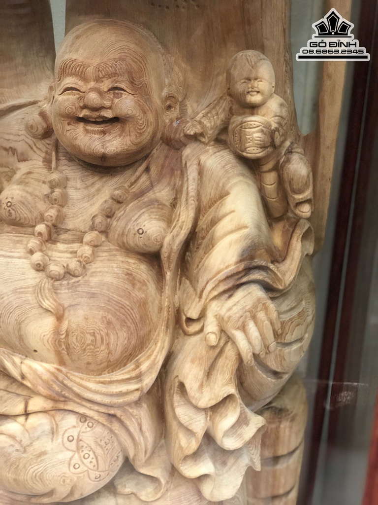 Tượng Phật Di Lặc Gỗ Ngọc Am Cao 95 Ngang 47 Sâu 23 (cm) 1