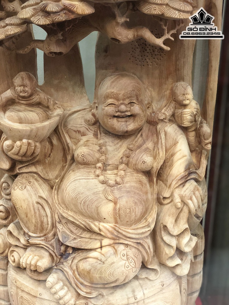 Tượng Phật Di Lặc Gỗ Ngọc Am Cao 95 Ngang 47 Sâu 23 (cm) 4
