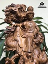 Tượng Phật Quan Âm Ngồi Trên Rồng Gỗ Bách Xanh Cao 98 Ngang 45 Sâu 28 (cm)6