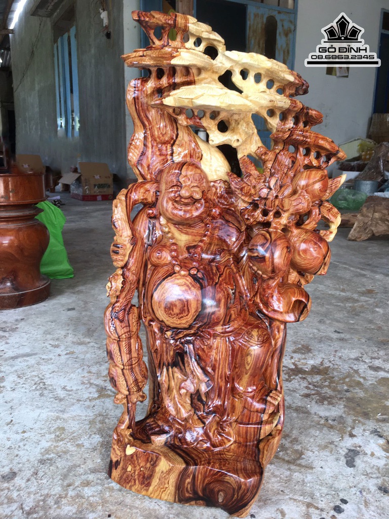 Tượng Phật Di Lặc Gỗ Cẩm Cao 67 Ngang 35 Sâu 25 (cm) 1