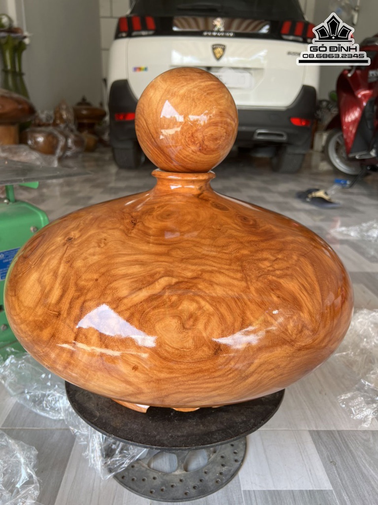 Bình Chum Phú Quý Gỗ Gõ Đỏ Cà Te Cao 28 Đường Kính 45 (cm) 0