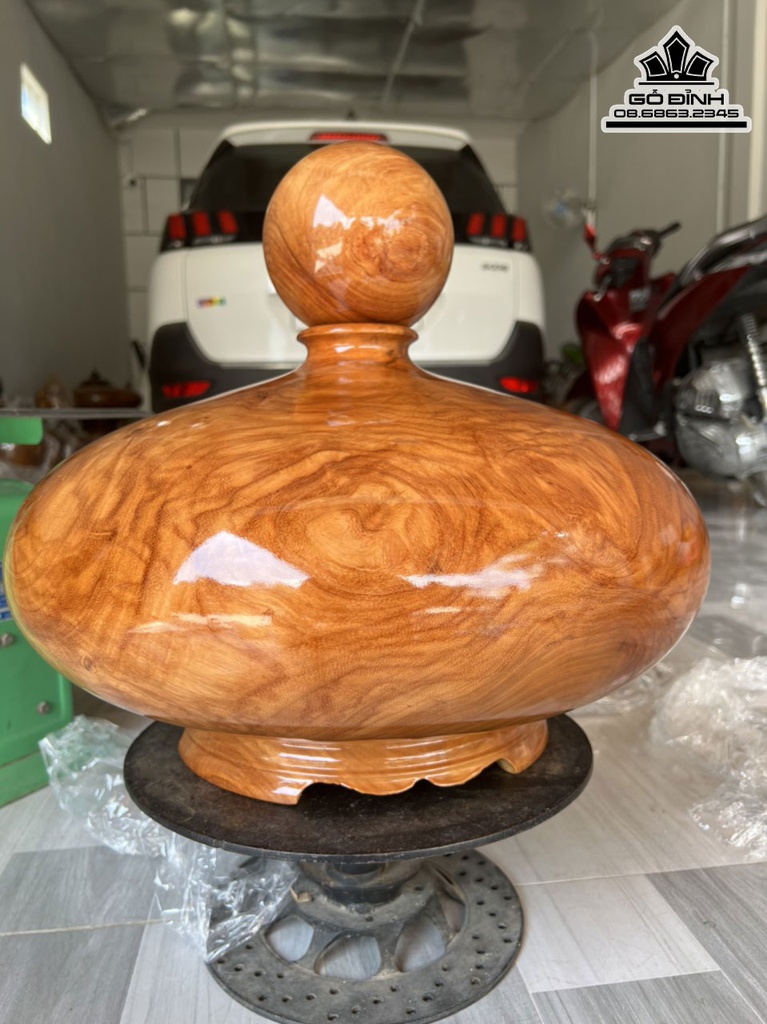 Bình Chum Phú Quý Gỗ Gõ Đỏ Cà Te Cao 28 Đường Kính 45 (cm) 4