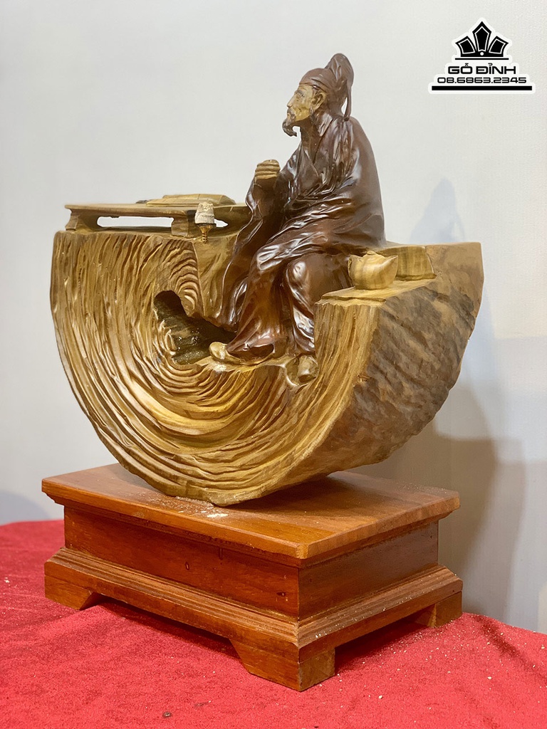 Tượng Thần Trà Gỗ Dỗi Cao 45 Ngang 35 Sâu 15 (cm) 1