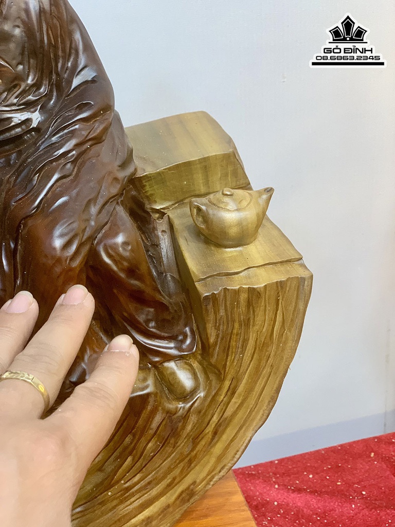 Tượng Thần Trà Gỗ Dỗi Cao 45 Ngang 35 Sâu 15 (cm) 2