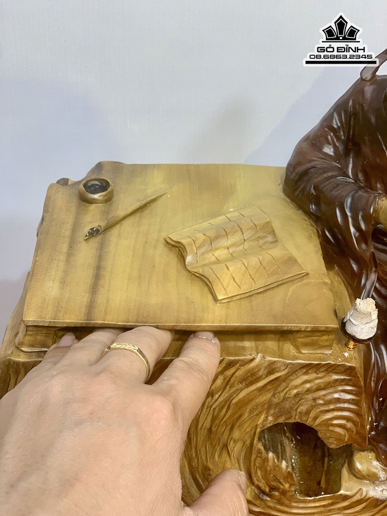 Tượng Thần Trà Gỗ Dỗi Cao 45 Ngang 35 Sâu 15 (cm) 3