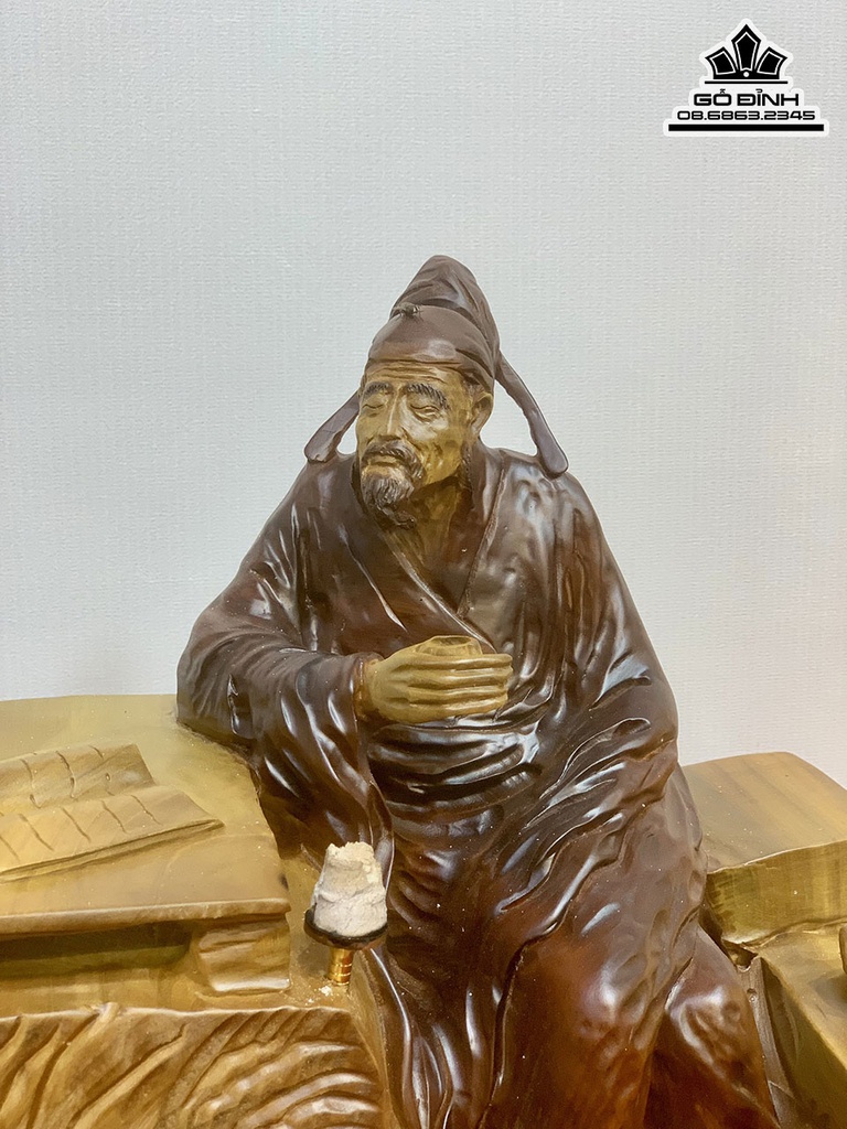 Tượng Thần Trà Gỗ Dỗi Cao 45 Ngang 35 Sâu 15 (cm) 4