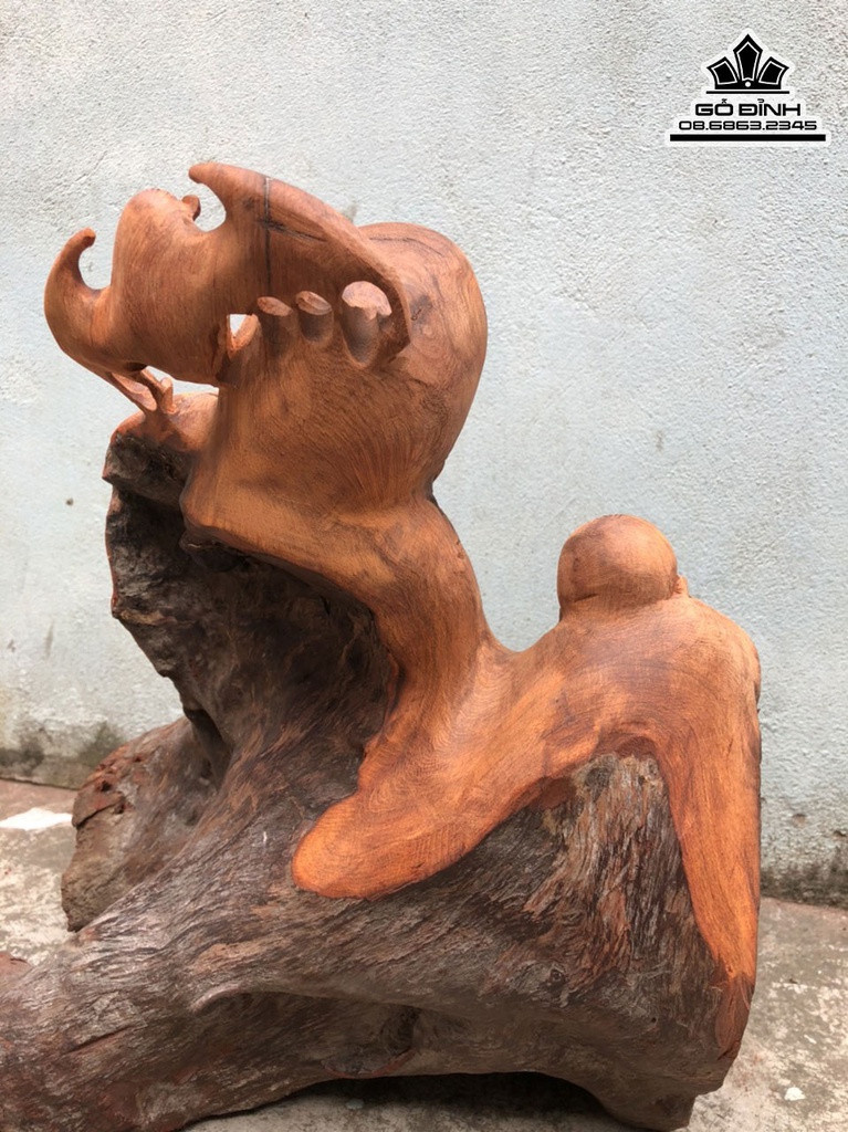 Tượng Ông Thọ Gỗ Hương Cao 40 Ngang 39 Sâu 20 (cm) 1