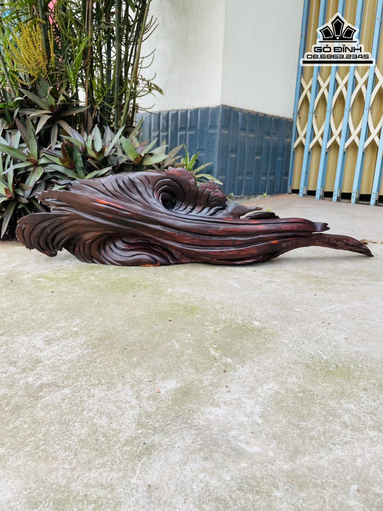 Tượng Cá Gỗ Trắc Cao 25 Ngang 95 Sâu 13 (cm) 2