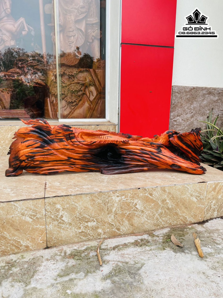 Tượng Hổ Gỗ Trắc Cao 23 Ngang 85 Sâu 15 (cm) 3