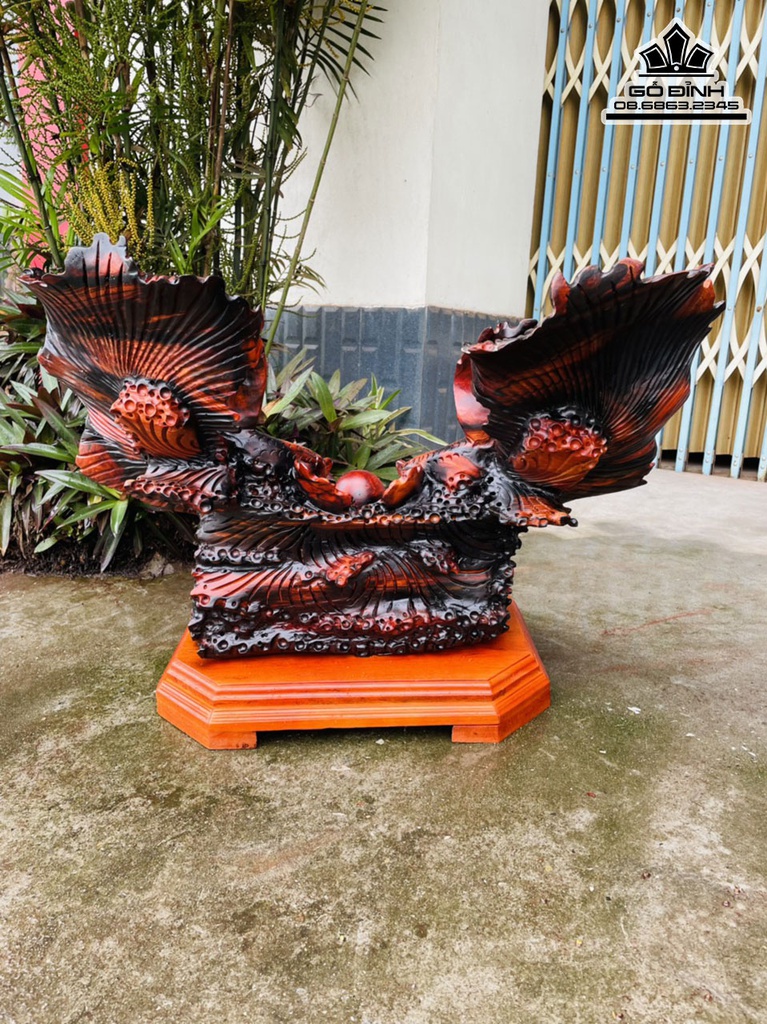 Tượng Cá Xiêm Gỗ Trắc Cao 50 Ngang 70 Sâu 28 (cm) 2