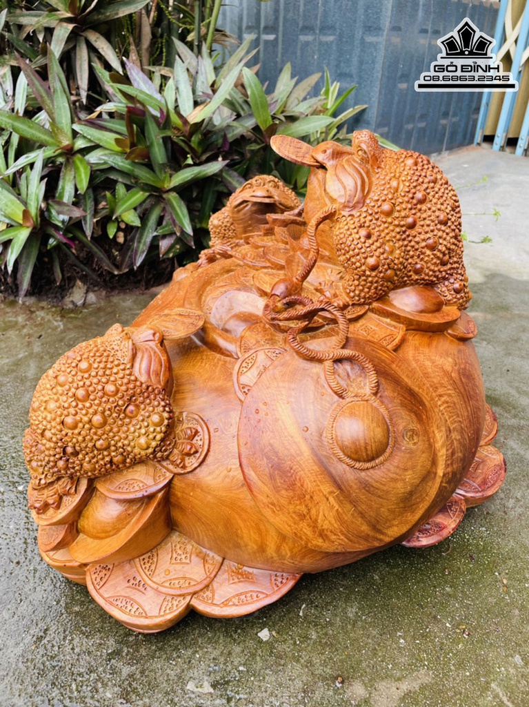 Tượng Cóc (Tam Cóc) Gỗ Hương Cao 33 Ngang 55 Sâu 42 (cm) 1