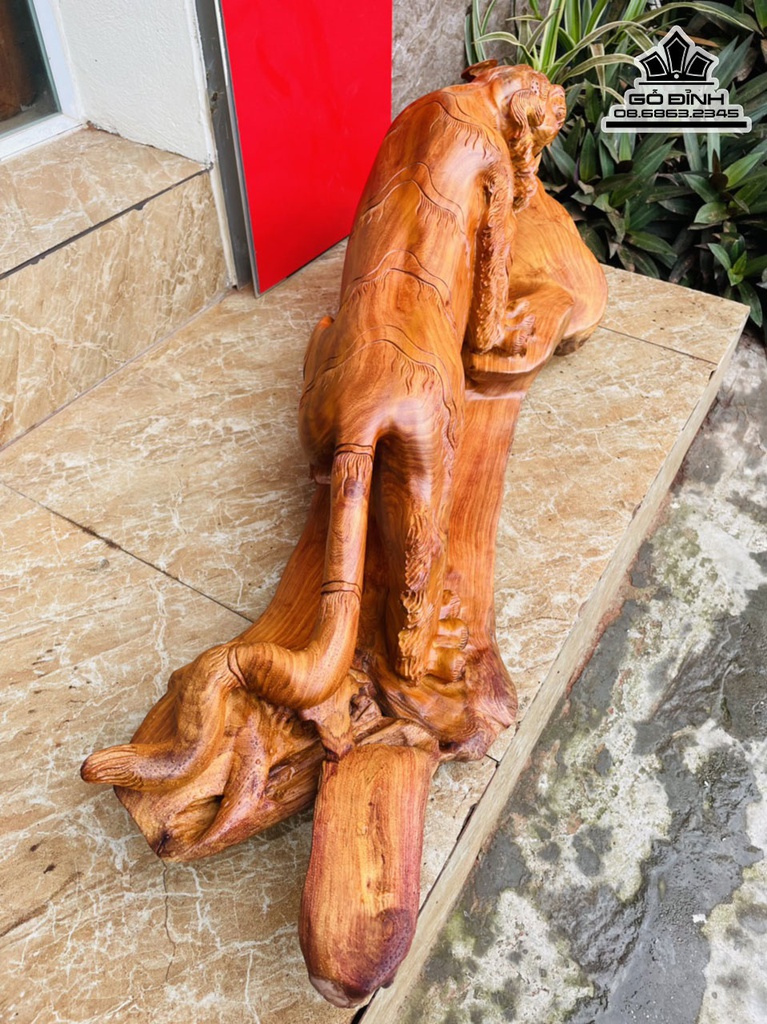 Tượng Hổ Gỗ  Hương Cao 29 Ngang 95 Sâu 32 (cm) 0