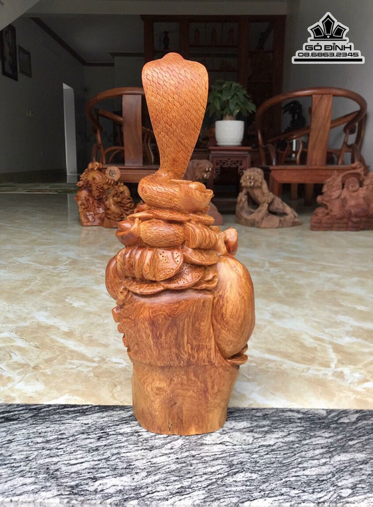 Tượng Rắn Gỗ Hương Cao 54 Ngang 22 Sâu 16 (cm) 3