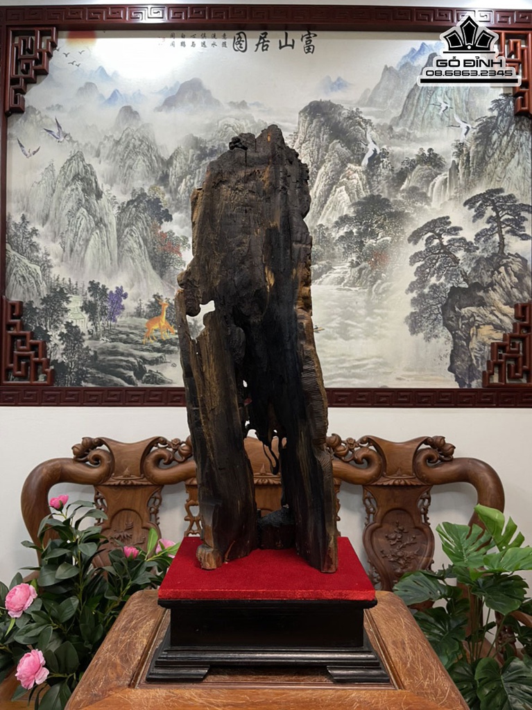 Tượng Nhất Tâm Bái Phật  Gỗ Bách Xanh Cao 62 Ngang 20 Sâu 15 (cm) 4