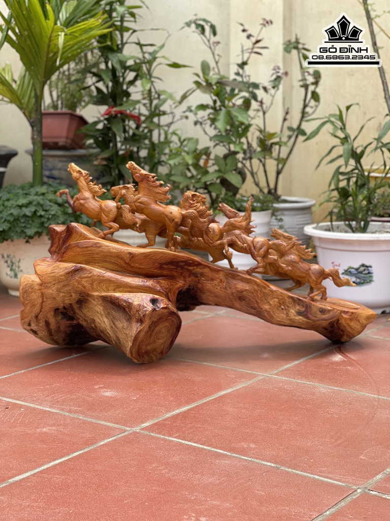 Tượng Ngựa (Bát Mã) Gỗ Hương cao 50 Ngang 97 Sâu 36 (cm) 0