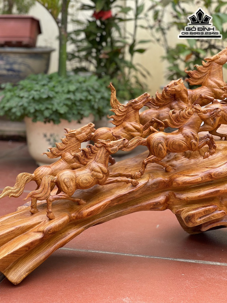 Tượng Ngựa (Bát Mã) Gỗ Hương cao 50 Ngang 97 Sâu 36 (cm) 1
