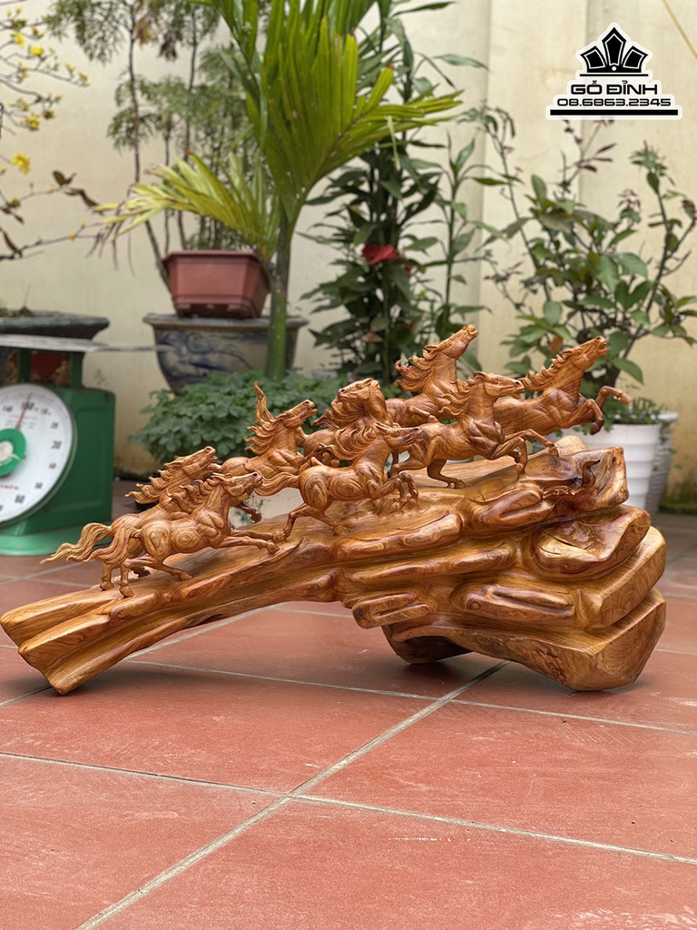 Tượng Ngựa (Bát Mã) Gỗ Hương cao 50 Ngang 97 Sâu 36 (cm) 2