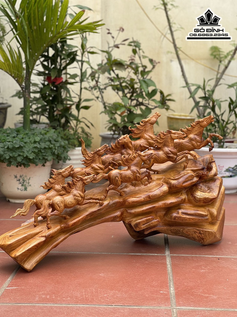 Tượng Ngựa (Bát Mã) Gỗ Hương cao 50 Ngang 97 Sâu 36 (cm) 3