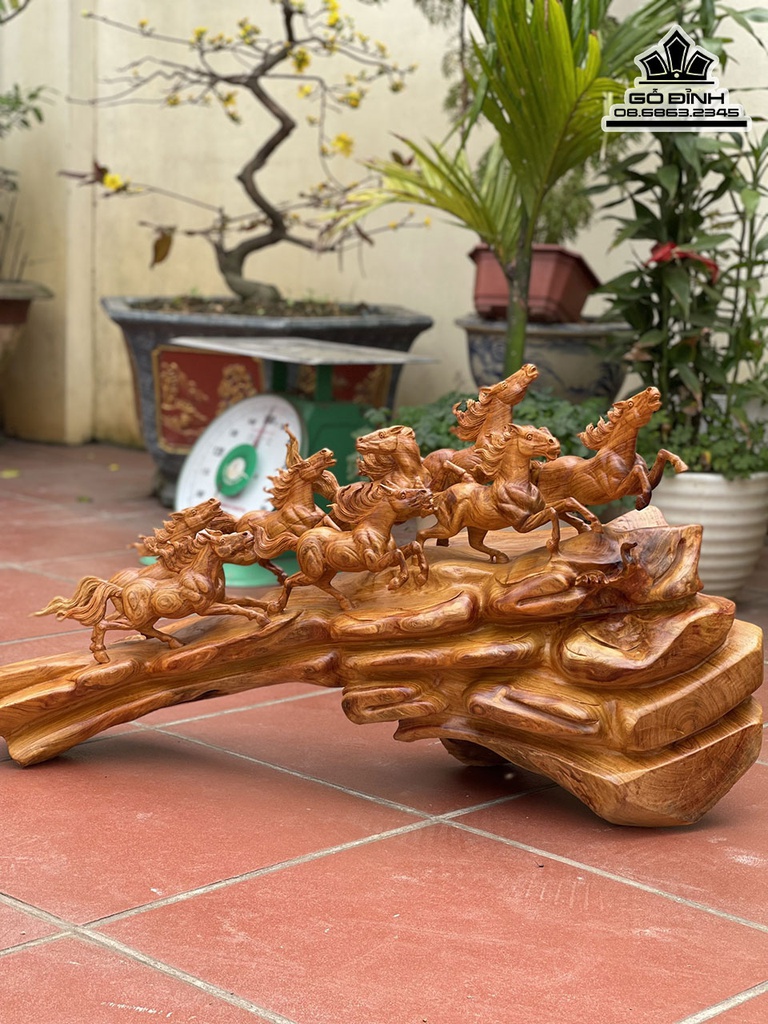 Tượng Ngựa (Bát Mã) Gỗ Hương cao 50 Ngang 97 Sâu 36 (cm) 4