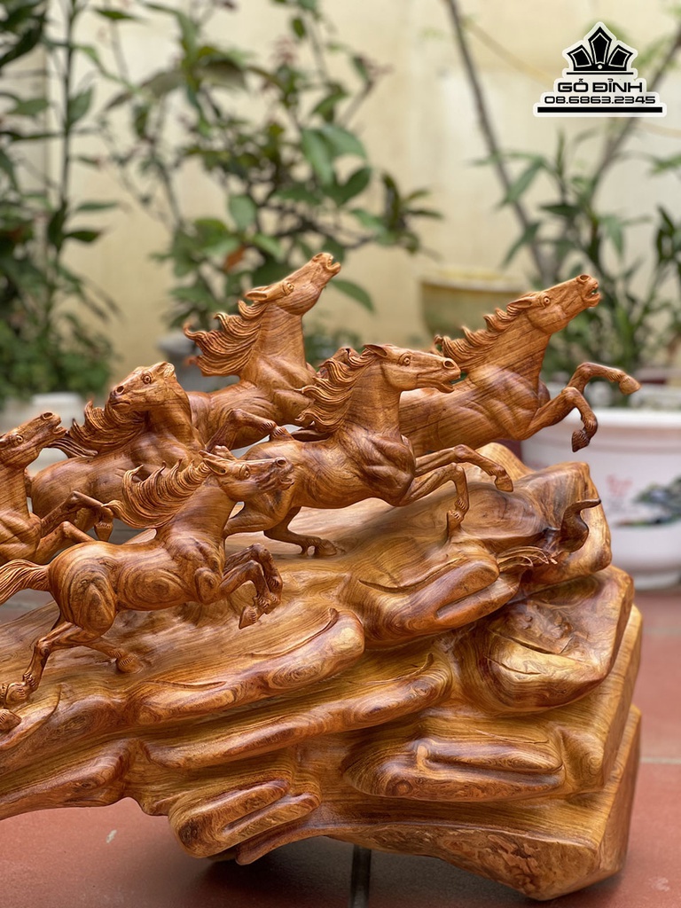 Tượng Ngựa (Bát Mã) Gỗ Hương cao 50 Ngang 97 Sâu 36 (cm)5