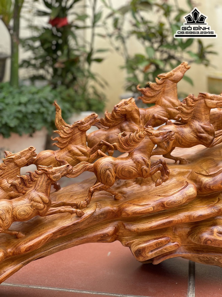 Tượng Ngựa (Bát Mã) Gỗ Hương cao 50 Ngang 97 Sâu 36 (cm)6