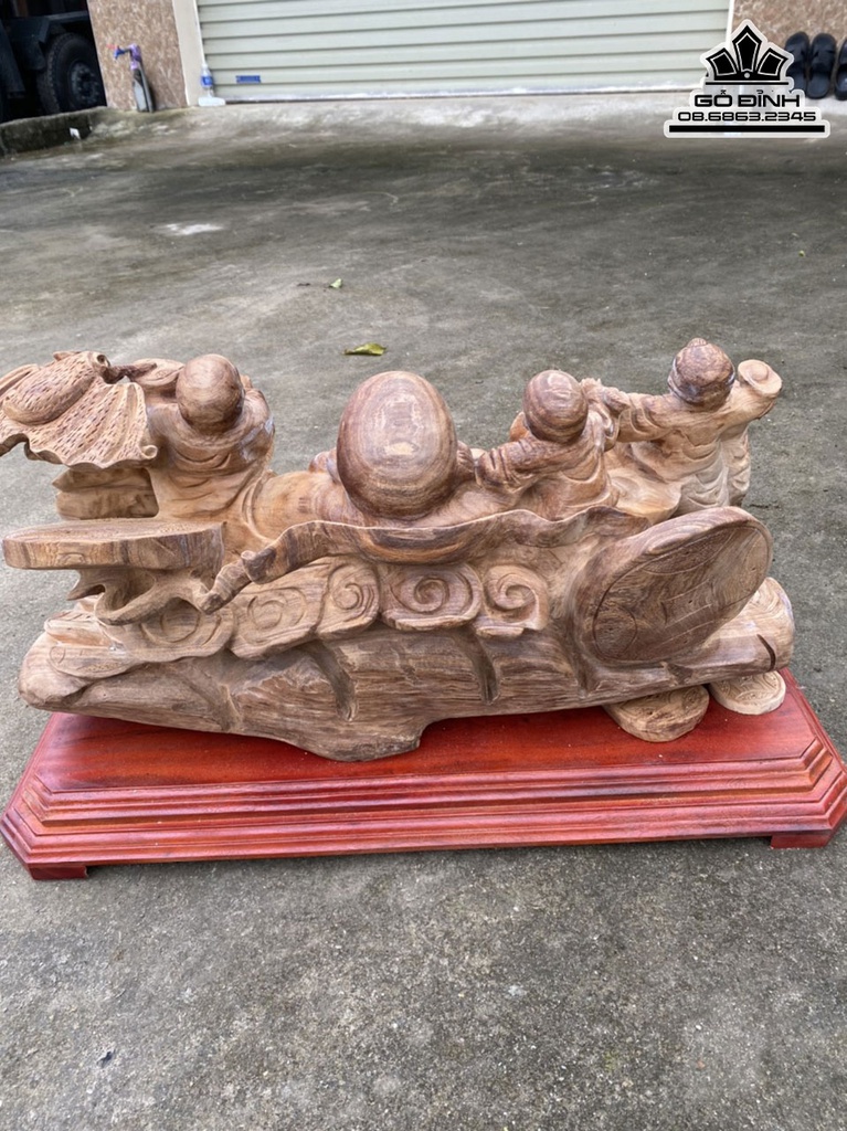 Tượng Phật Di Lặc Ngũ Phúc Gỗ Ngọc Am Cao 32 Ngang 58 Sâu 23 (cm)6