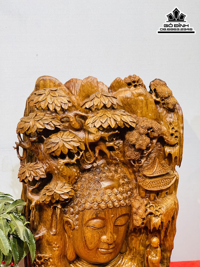 Tượng Nhất Tâm Bái Phật Gỗ Hương Cao 60 Ngang 38 Sâu 16 (cm)4