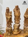 Tượng Phúc Lộc Thọ Gỗ Hoàng Đàn Cao 39 Ngang 33 Sâu 29 (cm) 2